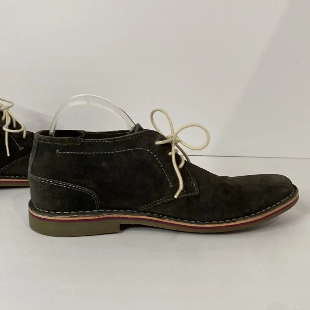 Kenneth Cole Men’s Desert Rain Dark Grey Suede Boots Laceup Shoes